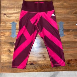 💛Like New Adidas Pink Zig Zag Leggings Small